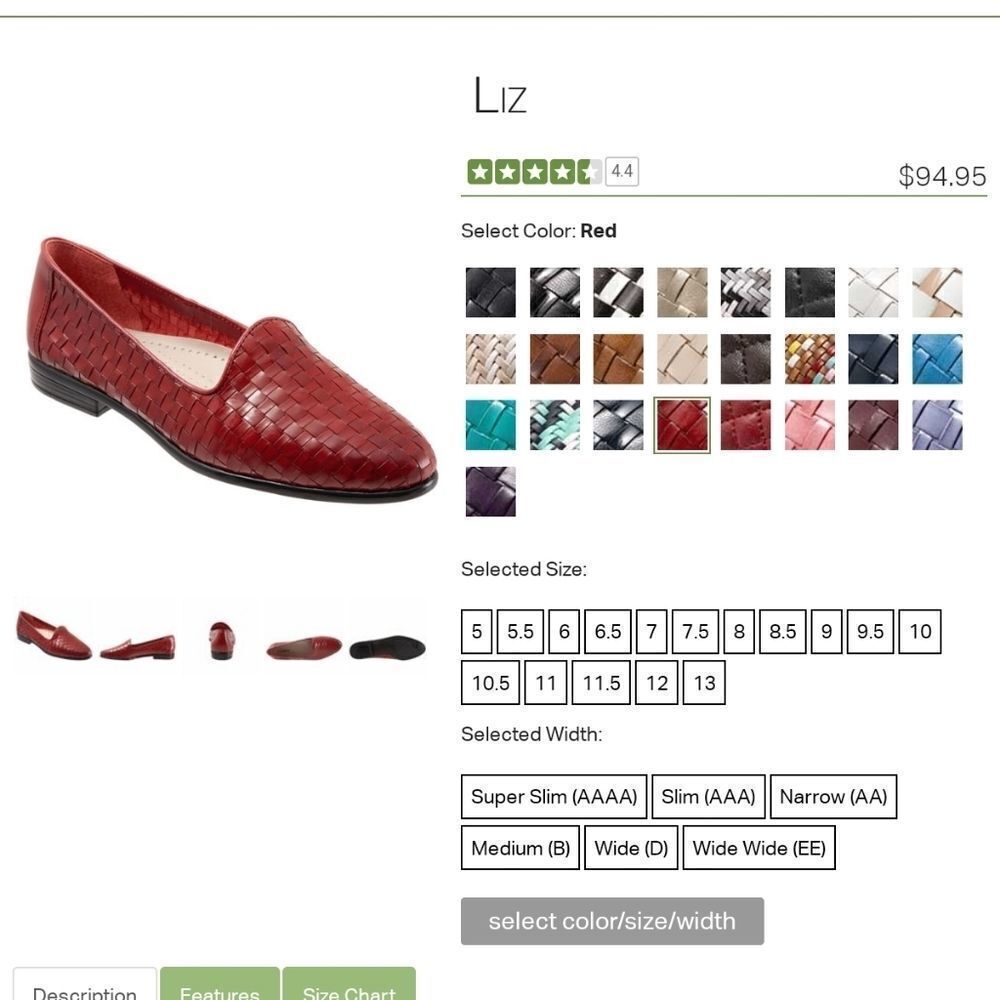 TROTTERS LIZ RED LEATHER FLATS‎